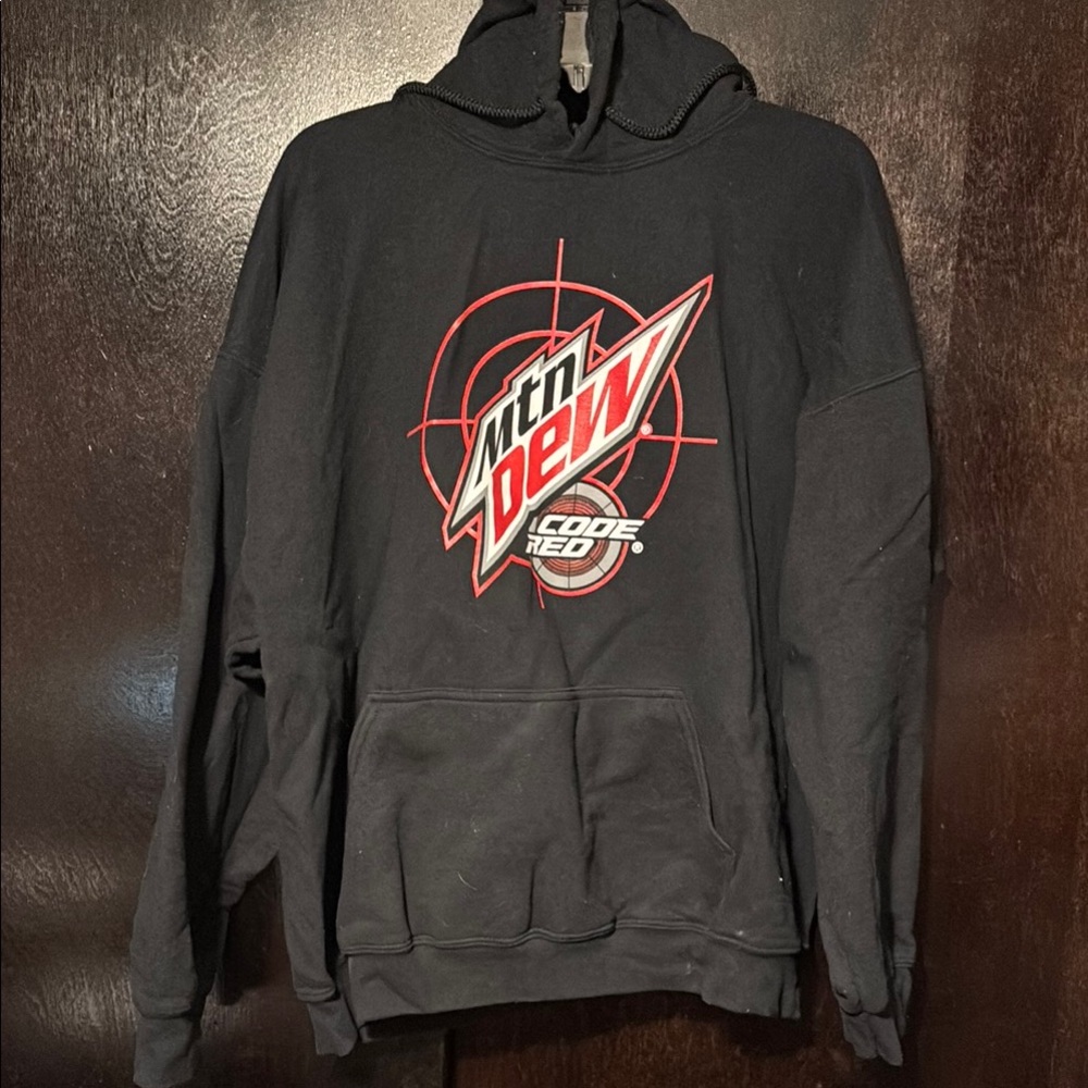 Mountain Dew Code Red branded Black Hoodie